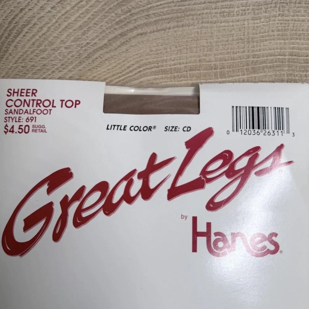 Hanes Great Legs Sheer Control Top Pantyhose Nude Hosiery Classic 3 Pack Size CD